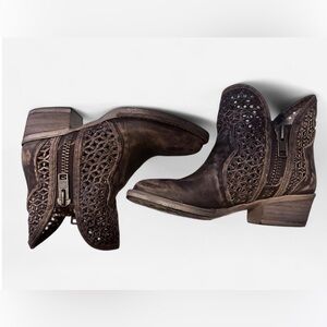 Corral Circle G brown Western Leather Cutout Boots Women size 6 Boho